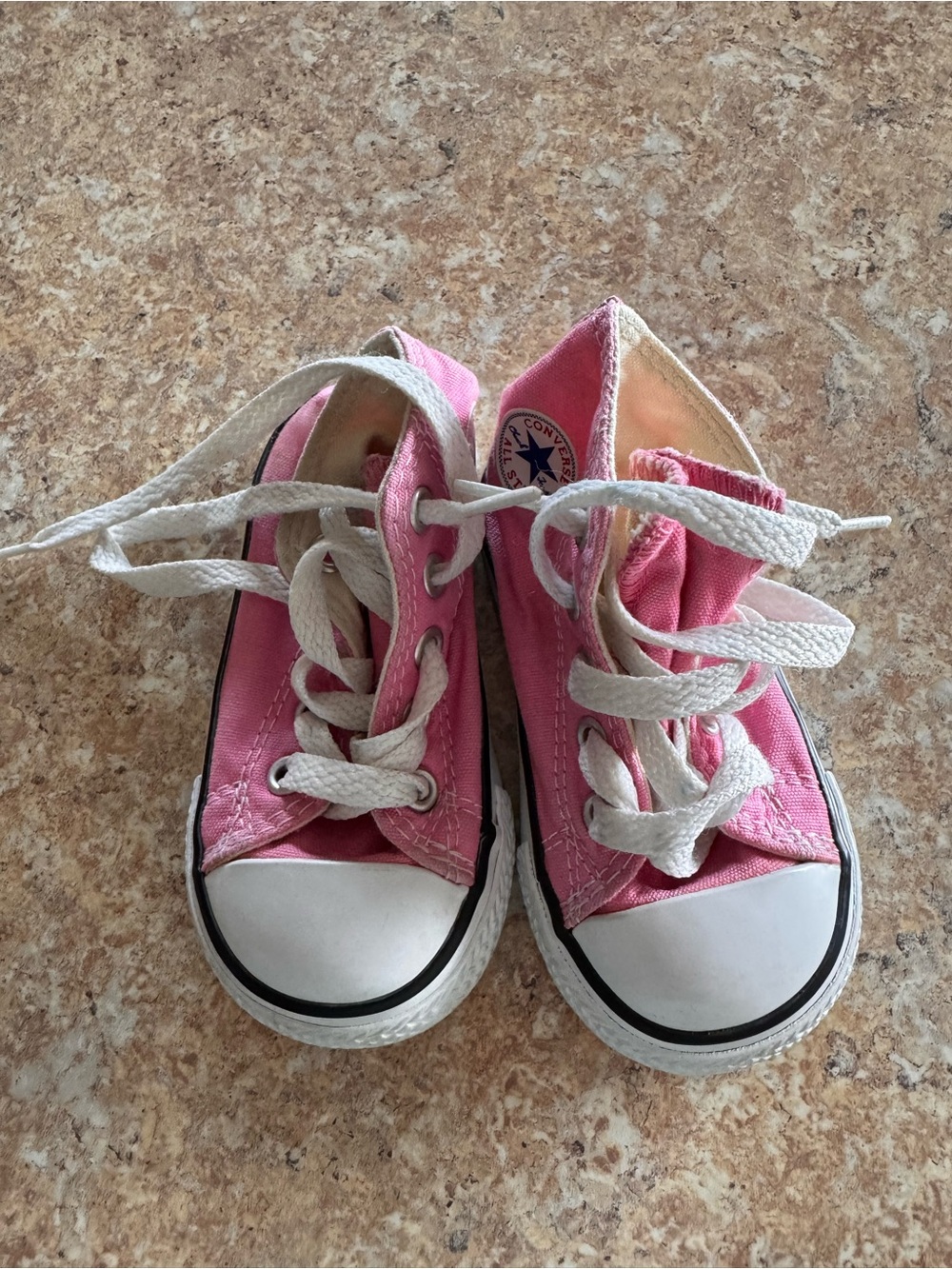 Converse Kids Pink Canvas Lace-Up Sneakers